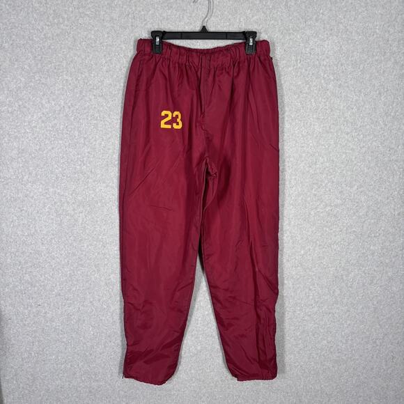 VINTAGE 90s Track Pants Mens Large Maroon Gold 23 UMD U of M Fleece Lined USA - Picture 1 of 12